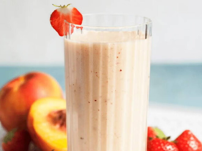 Batido de fresa y melocoton